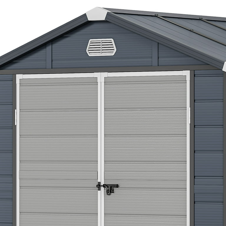 Uforic 6.3x6.2ft Outdoor Resin Storage Shed with Windows,Vents,and