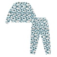 thumbnail image 5 of SCRAWLGOD Flower Pajamas for Women Set of 2 Pjs Women Long Sleeve Tops and Pants Crewneck Ladies Pj Size L Washable Womens Lounge Sets with Pockets, 5 of 7