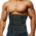 thumbnail image 1 of Sauna Waist Trimmer Belt Wide Men Workout Waist Trainer Sweat AB Belt with Adjustable Three Straps Weight Loss Back Support Neoprene Snug Fit Belly Belt, 1 of 6