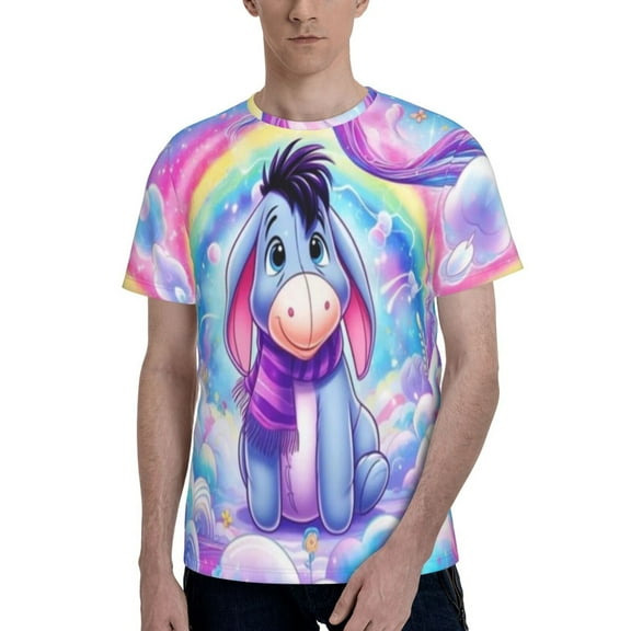 Eeyore Men's T Shirts Cartoon Graphic Short Sleeve Tees Novelty Casual Unisex Adults Tee Shirt Tops