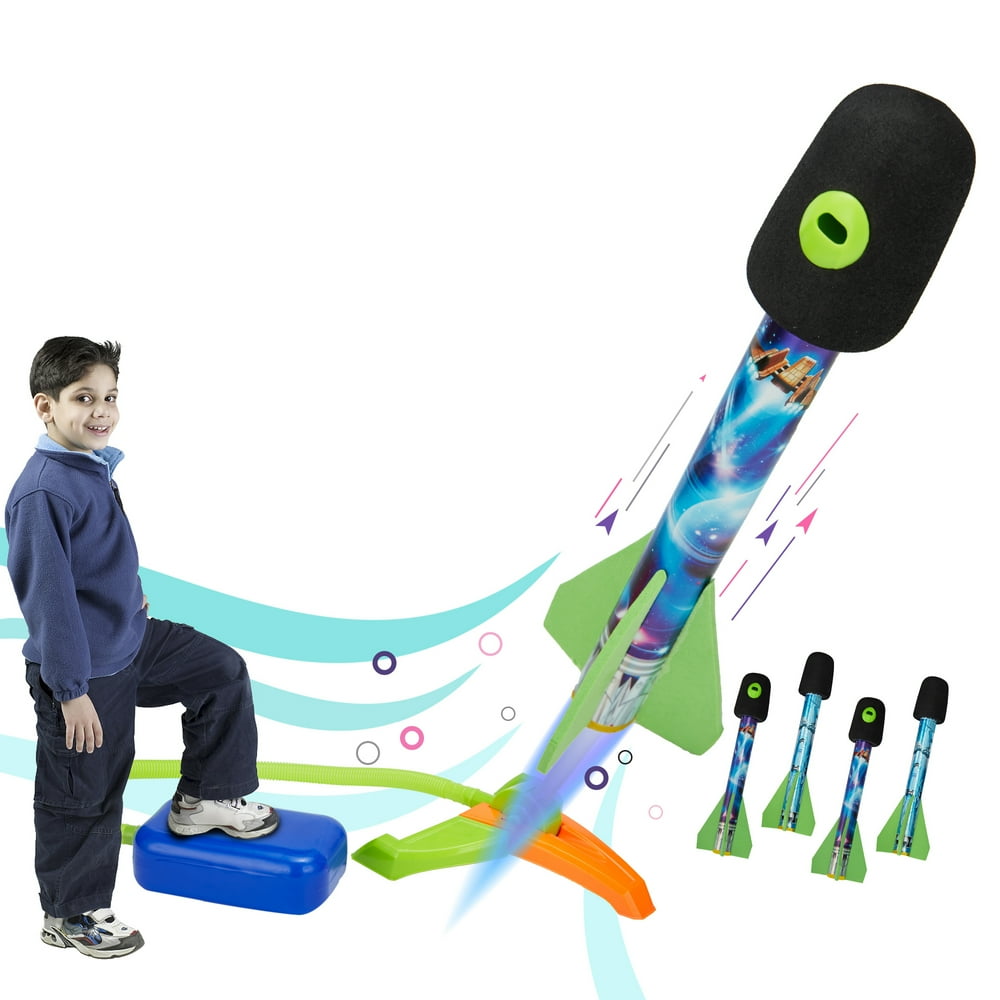 YouLoveIt Toy Rocket Launcher, Kids Jump Rocket Set Includes 6 Rockets