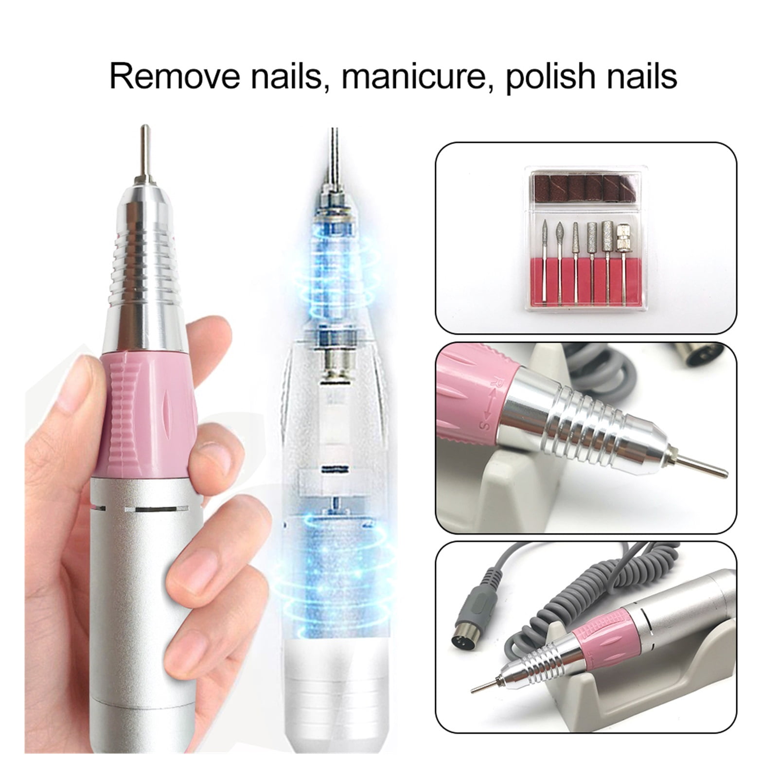 Professional Nail Drill Machine, 30000RPM Electric Nail File Efile With Speed Display，Manicure Pedicure Kit For Acrylic Nails Gel Nails, Buffing Polishing Shaping