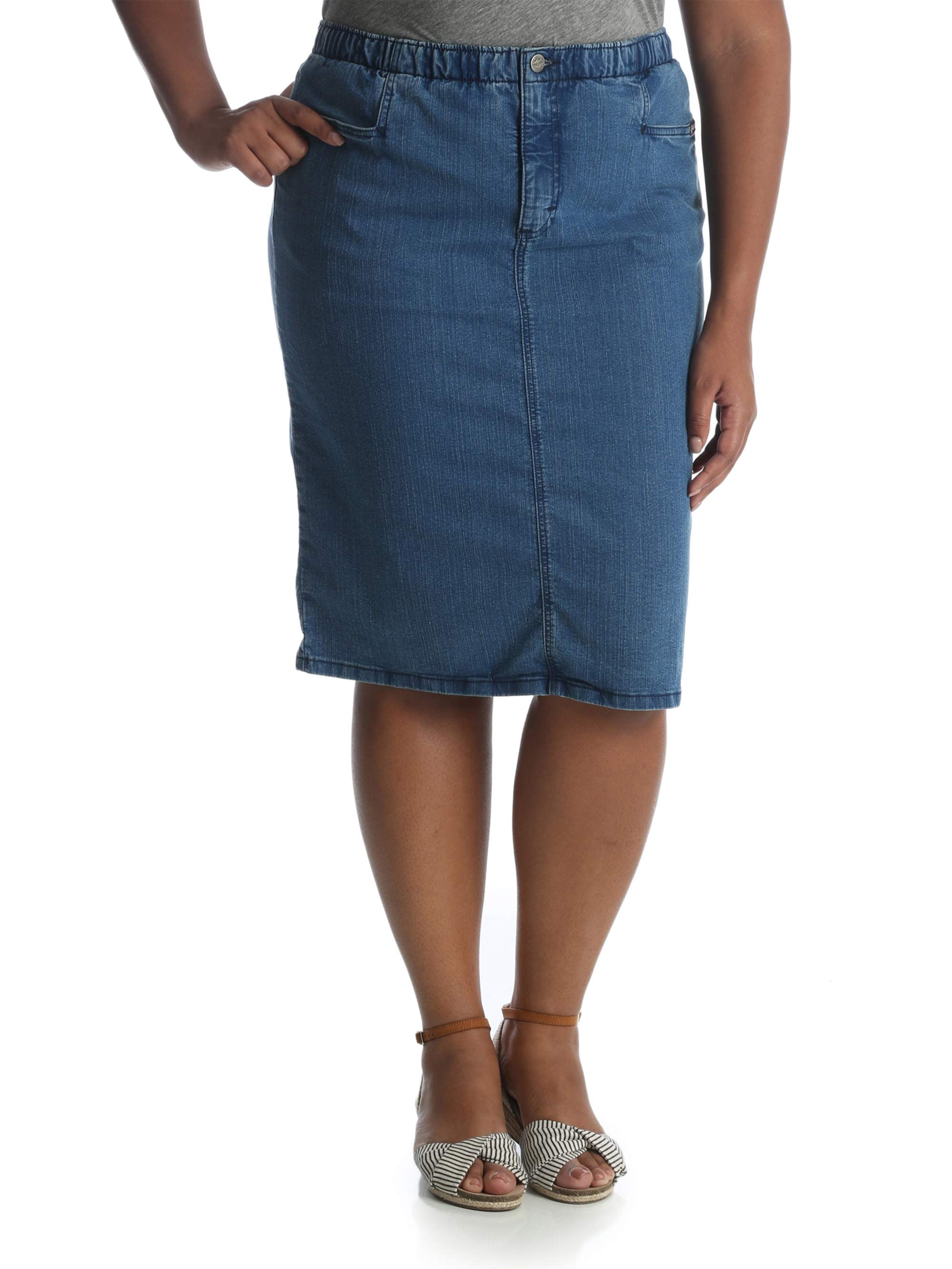 walmart long denim skirts