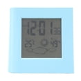 thumbnail image 1 of Reloj despertador con energía solar y doble batería, pronóstico del tiempo, temperatura y humedad, color azul., 1 of 14