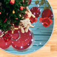 thumbnail image 5 of FMSHPON Vintage Rose Heart Xmas Christmas Tree Skirt Stand Mat for Holiday Party Decoration Indoor Outdoor 48 inches, 5 of 6