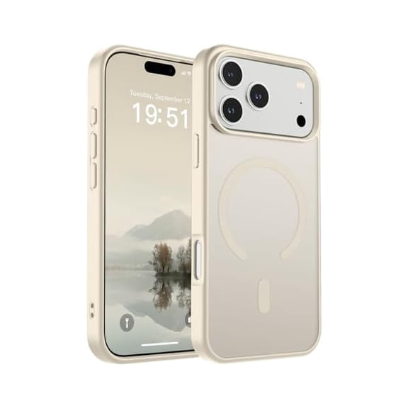 ZHU997 Magnetic for iPhone 17 Pro Max Case (Compatible with MagSafe)(Military Grade Drop Protection) Translucent Matte Shockproof with Anti-Fingerprint Phone Cover 2025,Antique White