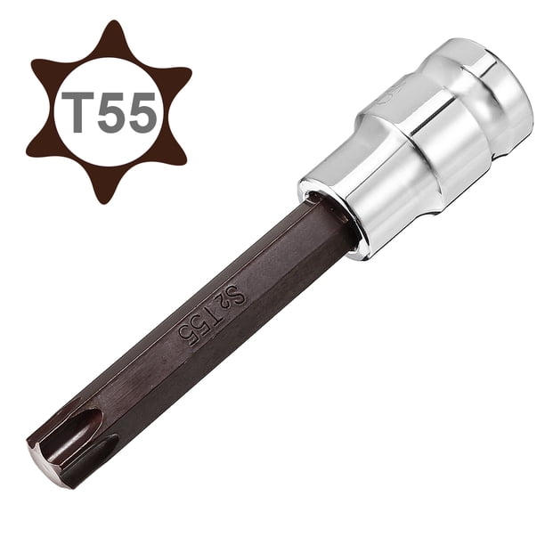 Unique Bargains 1/2-Inch Drive T55 Torx Bit Extra Long Socket, S2