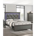 thumbnail image 3 of Queen Size Solid Wood Platform Bed Frame with Built-in LED, Gray, No Box Spring Needed, for Bedroom, 3 of 8