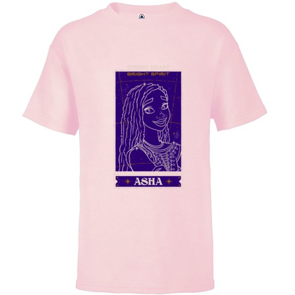 Disney Wish Asha Constellation Strong Heart Bright Spirit - Short Sleeve T-Shirt for Kids - Customized-Soft Pink