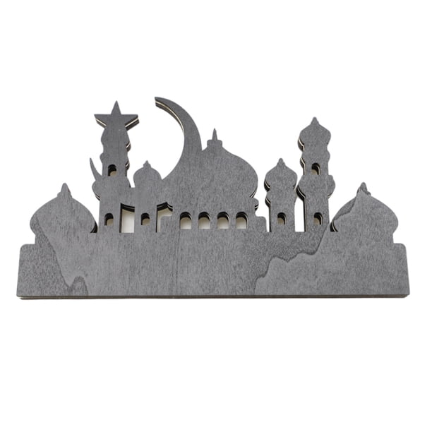 Advancent Decoraciones Artesanías Eid Mubarak Ramadán Espejo Placa de Decoración festiva del hogar Suministros para fiestas Adorno de escritorio Kits de decoración para fiestas dorado Advancent HA061005-01