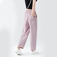 thumbnail image 5 of zbxnLI Girls Casual Pants Elastic Waist Straight Leg Loose Trousers Solid Color Lightweight Pants with Pockets for Kids, 5 of 8