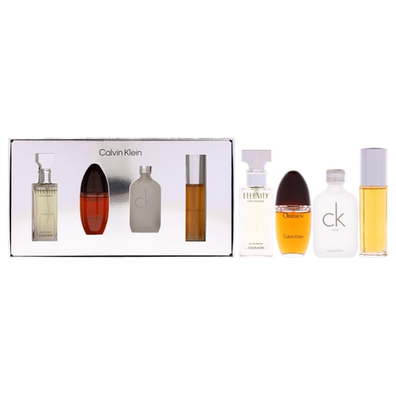 Calvin Klein 4 PC Mini Set For Women: 4 x 0.5 oz: CK One EDT Splash Eternity EDP Spray Escape EDP Spray Obsession EDP Spray