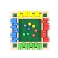 thumbnail image 1 of PVCS Traditional Four Sided Wooden 10 Number Pub Bar Board Dice Game Box for Home Decor, 1 of 9