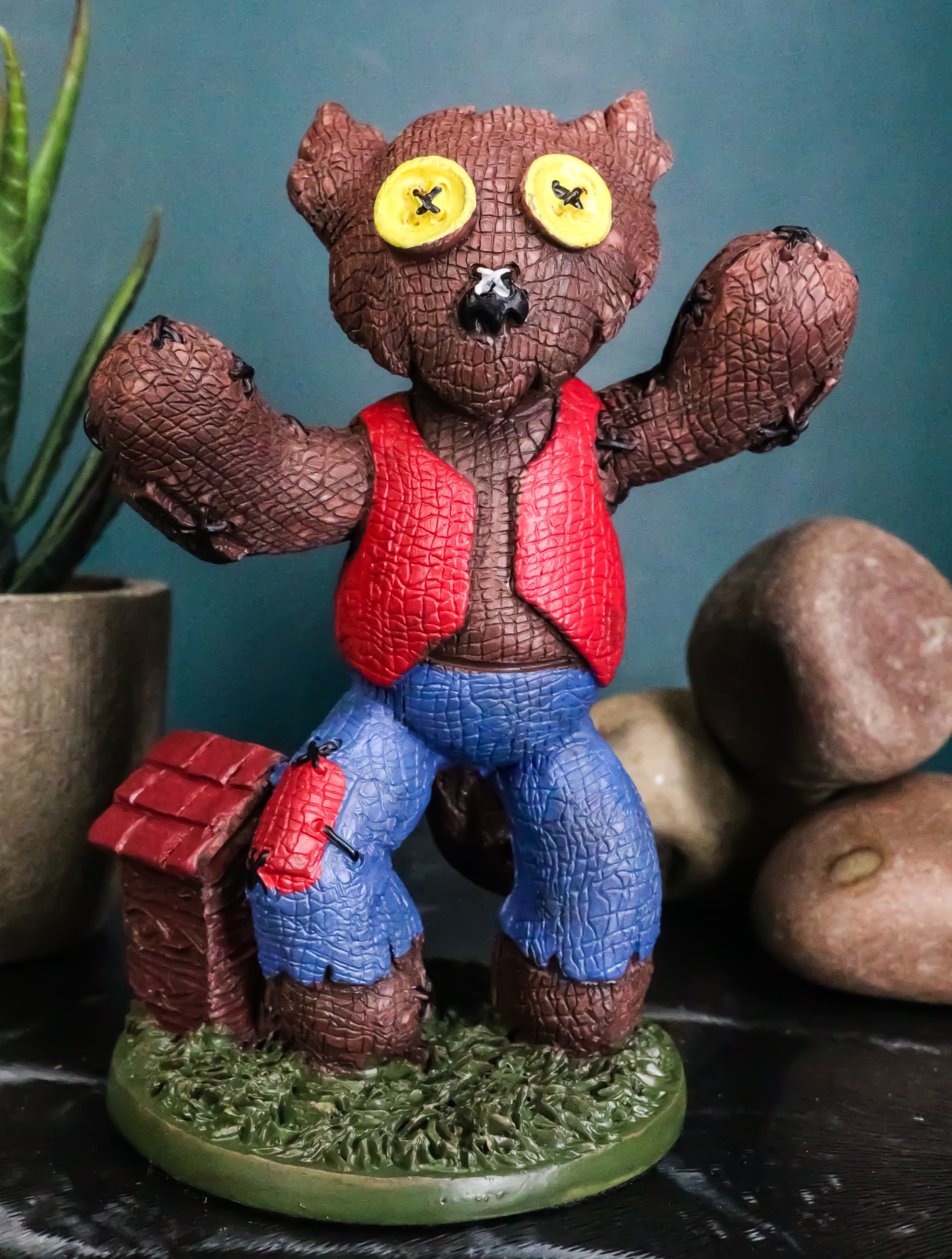 Ebros Pinheadz Monster with Voodoo Stitches Figurine 4.25'H (Big Bad Wolf)