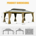 thumbnail image 7 of Mondawe Outdoor Living 14x20FT Hardtop Gazebo, Permanent Metal Gazebo with Galvanized Steel Double Roof and Aluminum Frame, Curtain and Netting, Large Pavilion Gazebo, Wood Looking, 7 of 7
