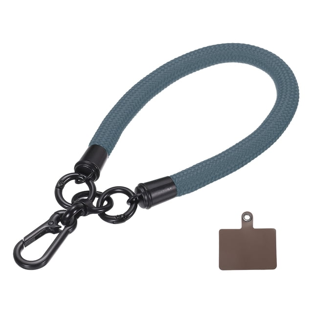 Unique Bargains Phone Lanyard Universal Polyester Wrist Lanyard with Lanyard Patch for Smartphone New Gray 1 Pack