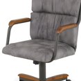 thumbnail image 5 of Chromcraft Douglas Caster Dining Chairs in Chestnut and Gray Finish (set of 2) Walnut/Texture Bronze Walnut Finish, 5 of 5