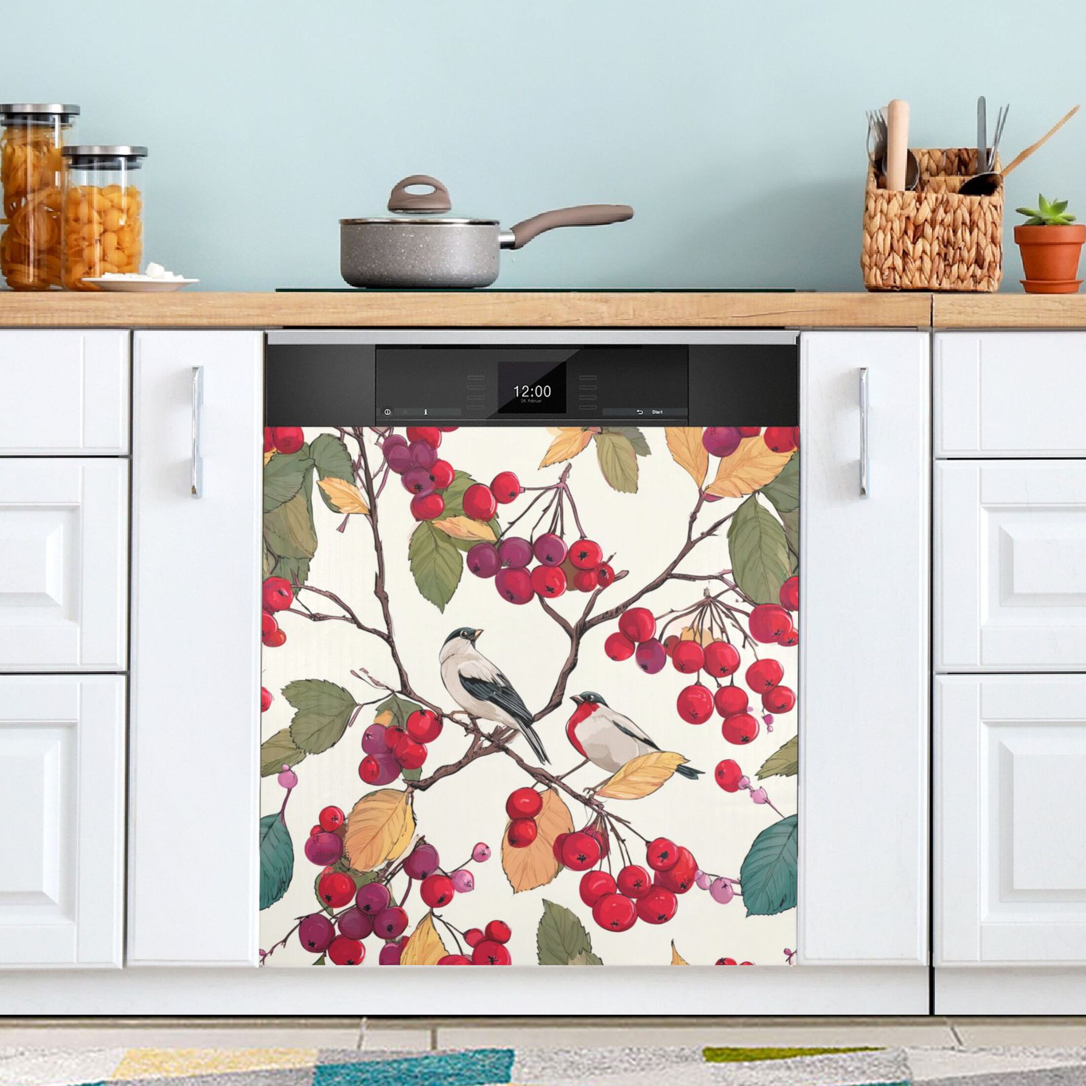IAUYY Magnetic Decorative -23x26 Inch,Removable DIY Art for Dishwasher Refrigerator and Other Metal Surfaces,Birds on The Branches