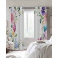 thumbnail image 4 of Easter Spring Blackout Curtains for Bedroom Living Room Darkening Curtains 96 Inches Long Watercolor Boho Flower Egg Leaf Painting Window Curtain 2 Panels Set Window Treatment Grommet Drapes 52"x96", 4 of 9