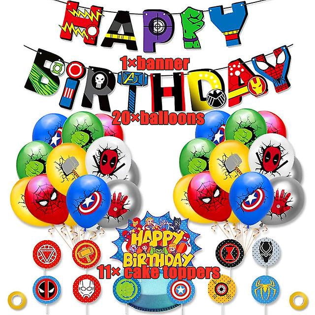 Vengadores Suministros para fiestas de superhéroes Decoraciones Niños Cumpleaños Vajilla desechable Mantel Fiesta de superhéroes Tema Favores Boy Set