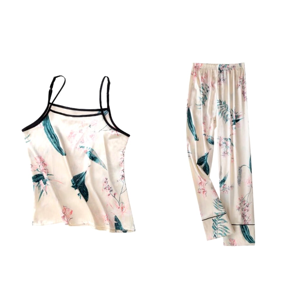Fashionhome 7pcs Set Nightdress Kit Printed Sleepwear With Vest Shorts Woman Pajamas Set Lady Home Wear M Other M
