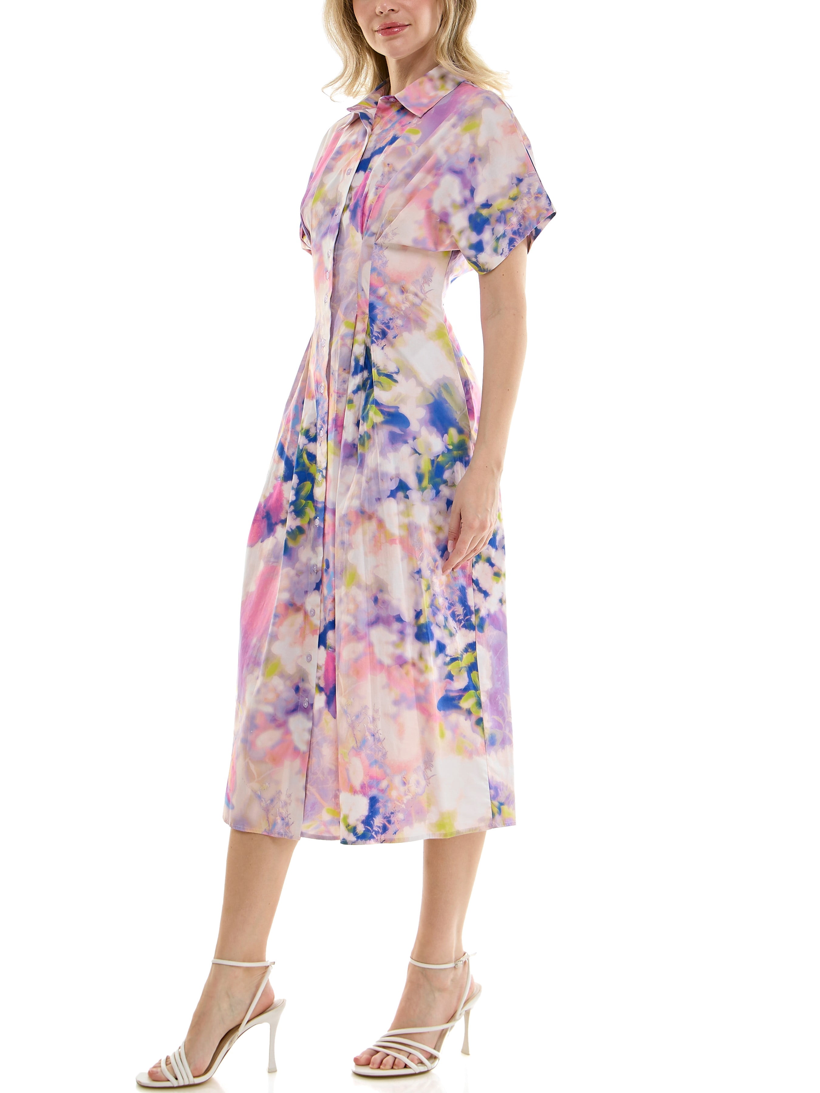 Nicole Miller Pintuck Waist Shirtdress, Sizes 4-16