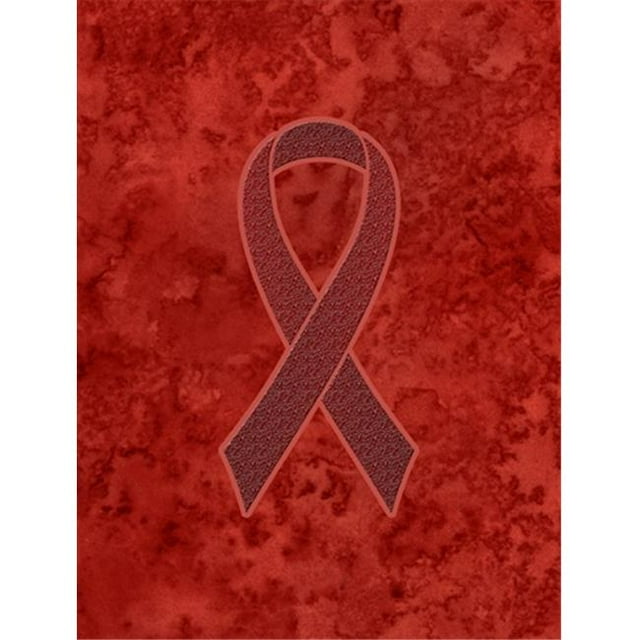Burgundy Ribbon for Multiple Myeloma Cancer Awareness Canvas House Flag Size - 28 x 40 In.