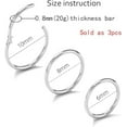 thumbnail image 2 of 20G Nose Rings Hoop,Nose Studs Sets for Women Men,Stainless Steel Hinged Clicker Segment,Nose Rings Hoop Helix Cartilage Daith Tragus Sleeper Earrings(3pcs,6mm+8mm+10mm,Silver), 2 of 8
