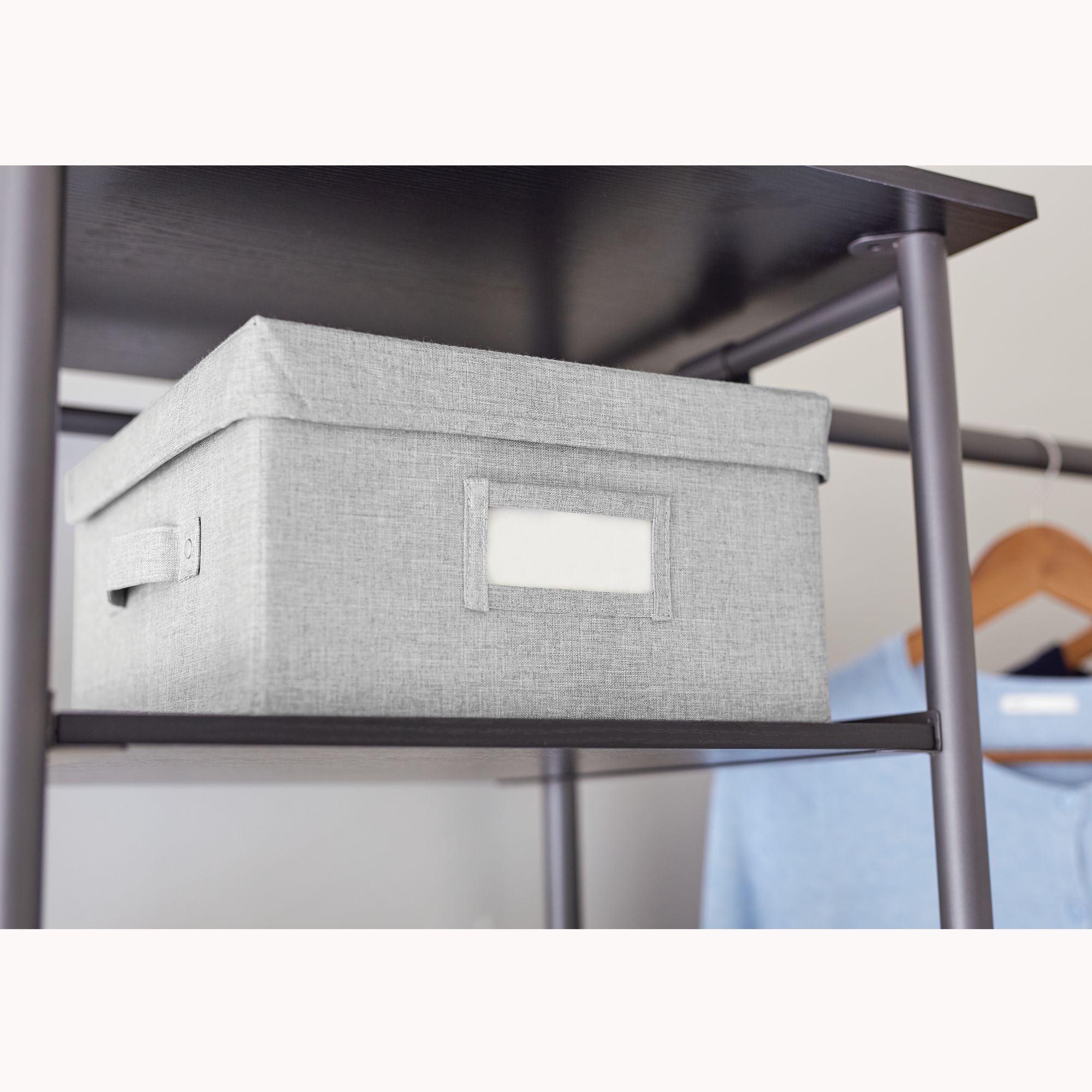 iDesign Codi Fabric Storage Box Organizer, Gray, Small Size Walmart