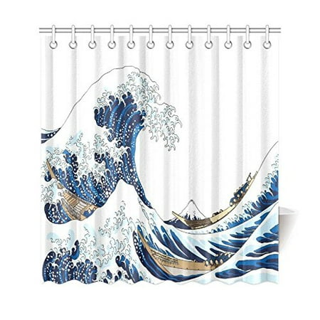 Gckg The Great Waves Of Kanagawa Shower Curtain Japanese