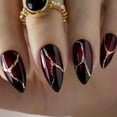 thumbnail image 6 of Simple French Wearable False Nails Almond Colorful Stripes Colorblock Design Manicure Fake Nails Line Full Cover Press On Nail, 6 of 6