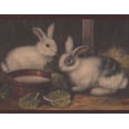 thumbnail image 1 of Beige Lapins dans la Grange Brun Foncé Bord de Papier Peint Design Rétro, Rouleau 15' x 6,75''', 1 of 3