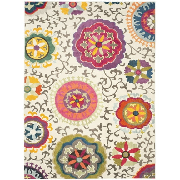 SAFAVIEH Monaco Savannah Floral Area Rug, Ivory/Multi, 3' x 5'