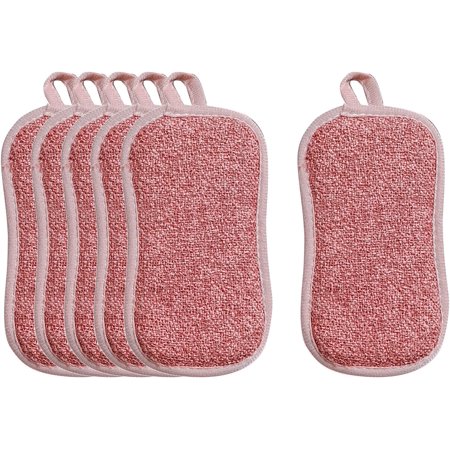 Kitchen Cleaning Double Sided Dishcloth Thickened Dishwashing Sponge Scouring Pad Decontamination Dishcloth Cleaning Cloth Dishwashing Cloth Laundry Dryer Sheets Flower (A, One Size)