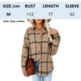 thumbnail image 2 of Dinheiro Blusa de manga larga con cuello largo y botones para mujer (caqui), M,, 2 of 5