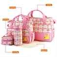 thumbnail image 2 of Baby Diaper Bag 5 Pcs Toddler Diaper Bag Tote Multifunction Portable Baby Bag for Boys and Girls Pink, 2 of 7
