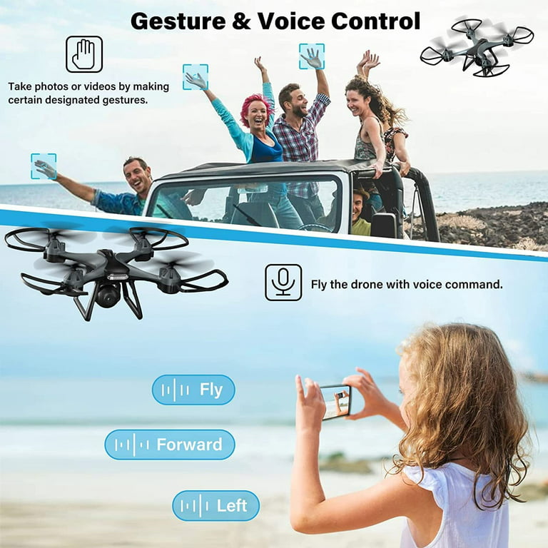 MAETOT Drone with Camera for Kids, Foldable 1080P HD FPV Drones for Kids  8-12, 2 Batteries 30mins Flight Time WiFi RC Quadcopter, One-key Take
