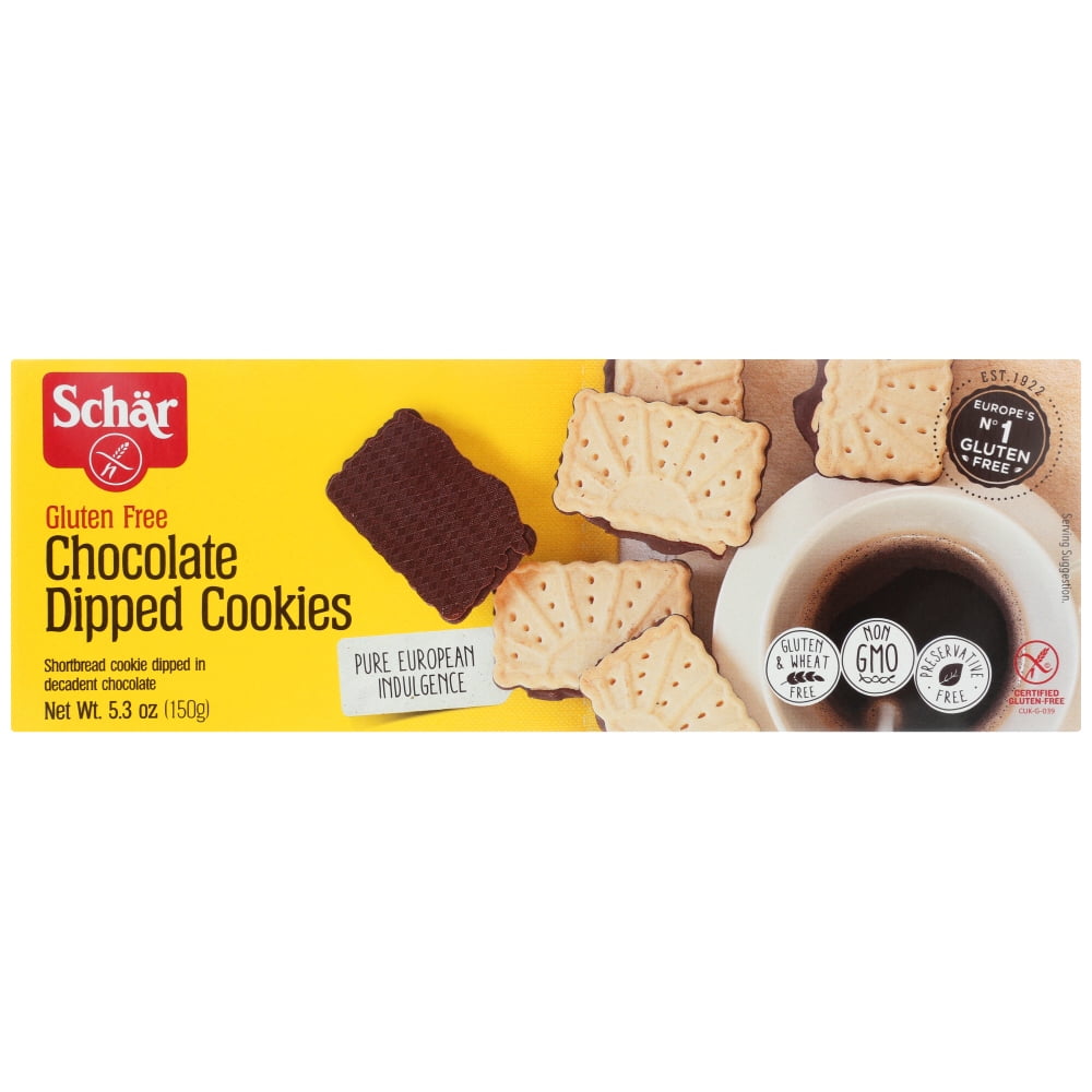 Schar Chocolate Dipped Cookies Gluten Free, 5.3 Oz - Walmart.com