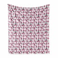 thumbnail image 1 of Feminine Soft Flannel Fleece Blanket, Repetitive Perfume Lipstick Makeup Care Items with Sketchy Dots Print, Cozy Plush for Indoor and Outdoor Use, 50" x 60", Pink and Charcoal Grey, by Ambesonne, 1 of 5