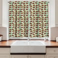 thumbnail image 2 of Ambesonne Ladybug Kitchen Curtains, Spring Season Fauna, 55"x39", Pale Green Vermilion, 2 of 3