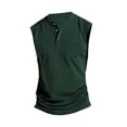 thumbnail image 4 of Taqqpue Men's Athletic Workout Tank Top Running Gym Sleeveless Button Shirts Casual Solid Color Quick Dry Lightweight Training Sport Muscle Tank with Pockets, 4 of 4