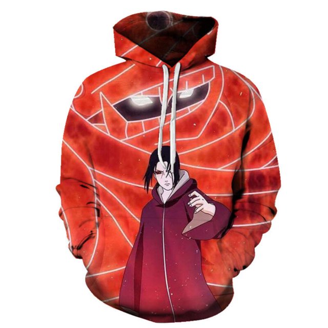 Naruto Uzumaki Hoodies Warm Fleece Hooded Sweatshirts Sharingan Akatsuki Jacket Men Women Personality Outerwear ClothesL(60-70kg) Gao Jinjia LED