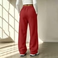 thumbnail image 3 of Women's Barrel Leg Jogger Pants, High Rise Elastic Waist, Side Pockets, Tapered Fit, 3 of 3