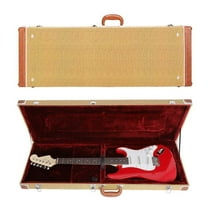 Wqmh Electric Guitar Hard Case, Rectangle Wooden Standard 39-Inch Electric Guitars Hard-Shell Protective Carrying Case for KST/KTL/170 Model with Lock Latch Padding (Yellow)