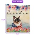 thumbnail image 5 of Freedom Siamese on Independence Day 4th of July Quilt Blanket Cat Lover Kitten Owner Gifts Cozy Comforter Throw Blanket - 01005, 5 of 5