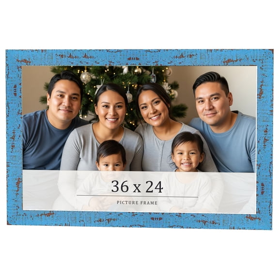 36x24 Frame Blue Solid Wood Picture Frame Width 1.125 Inches | Interior Frame Depth 0.5 Inches |