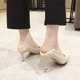 thumbnail image 2 of Amzcrzy Zapatos de mujer,Zapatos de mujer,Zapatillas de mujer, Zapatos de tacón alto de piel suave para mujer, tacones finos, nuevos, primavera-verano, versátiles, puntiagudos, negros, para trabajar., 2 of 6