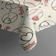 thumbnail image 3 of Baseball Heart Pattern Rectangle Tablecloth 60"x84",Waterproof Polyester Rectangle Table Cloth, Wipeable Spillproof Polyester Tablecloth for Dining, Camping, Indoor and Outdoor, 3 of 5