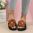 thumbnail image 4 of Xfvqtps New Ladys Slippers Flower Platform Wedge Open Toe Arch Support Comfortable Non-Slip Fashionable Vacation Beach Summer EVA Slippers Coffee, 4 of 8