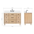 thumbnail image 5 of ARIEL Monroe 49 Inch Single Rectangle Sink Bathroom Vanity With Pure White Quartz Countertop 1.5 Inch Edge In Oak, 5 of 8
